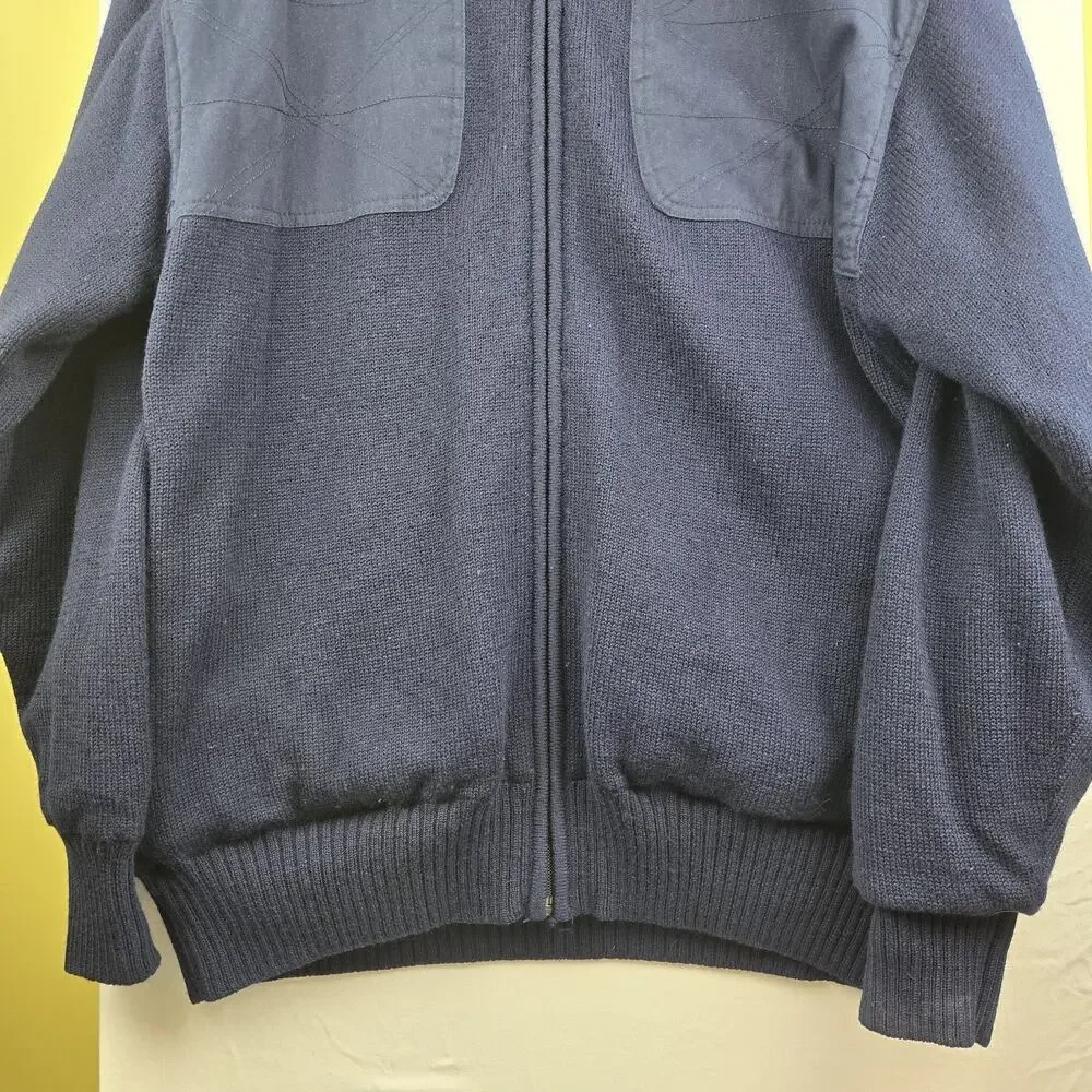 Orvis Sweater Men Large Blue‎ Foul Weather Wool Lined Full Zip Hunting
